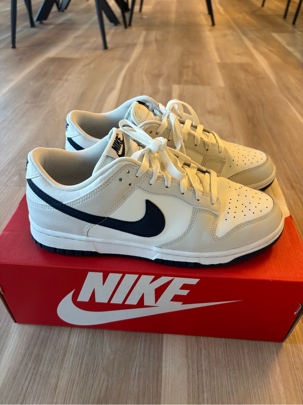 Nike Dunks - White, Navy Blue and Grey - Picture 2 of 3